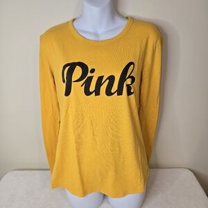 Yellow and black Victoria's Secret PINK long sleeve t-shirt